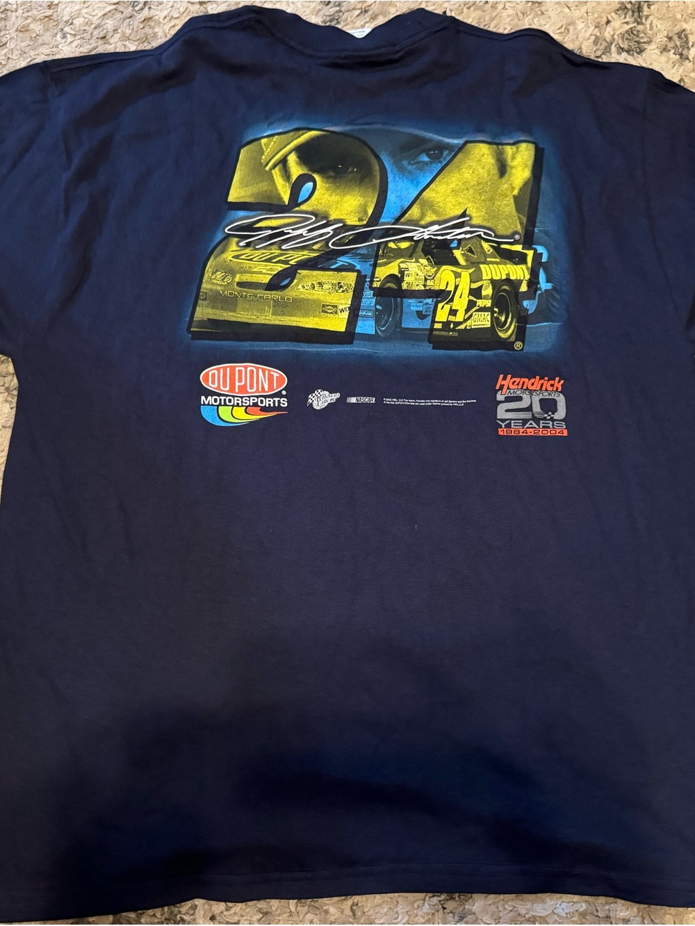 Vintage Jeff gordan DuPont Men’s Navy Short-Sleeve Racing Graphic Tee Mens xl
